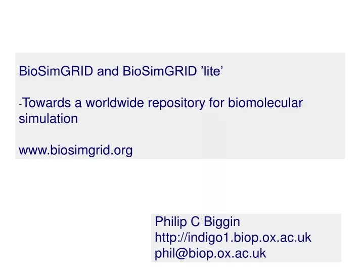 biosimgrid and biosimgrid lite towards
