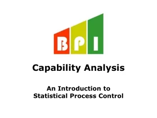 Capability Analysis An Introduction to  Statistical Process Control