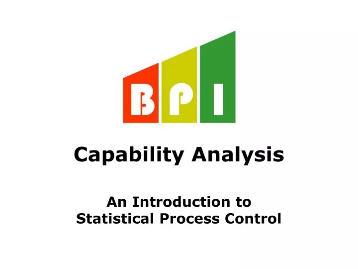 capability analysis an introduction