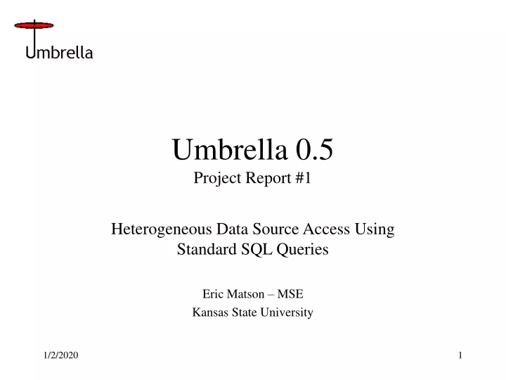 umbrella 0 5 project report 1