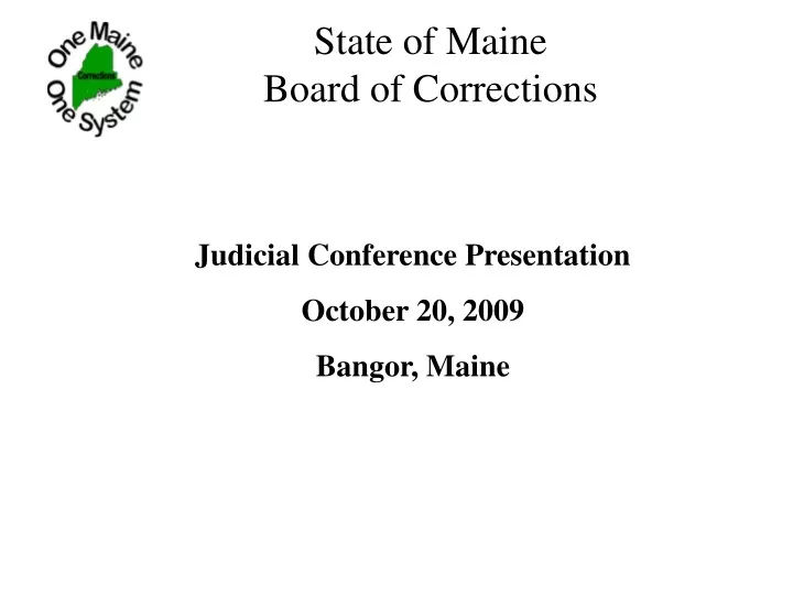 state of maine board of corrections
