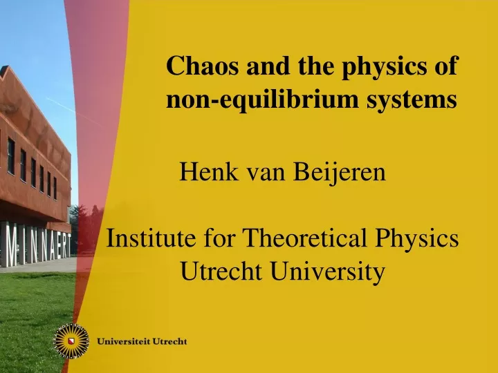 chaos and the physics of non equilibrium systems