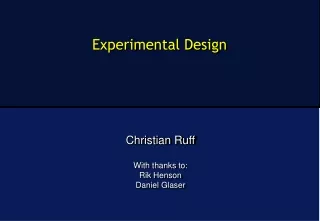 Experimental Design