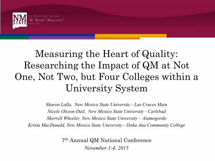 measuring the heart of quality researching