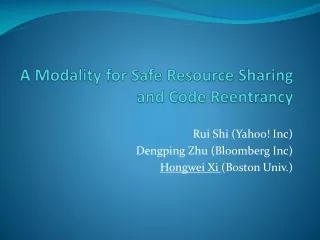 A Modality for Safe Resource Sharing and Code Reentrancy