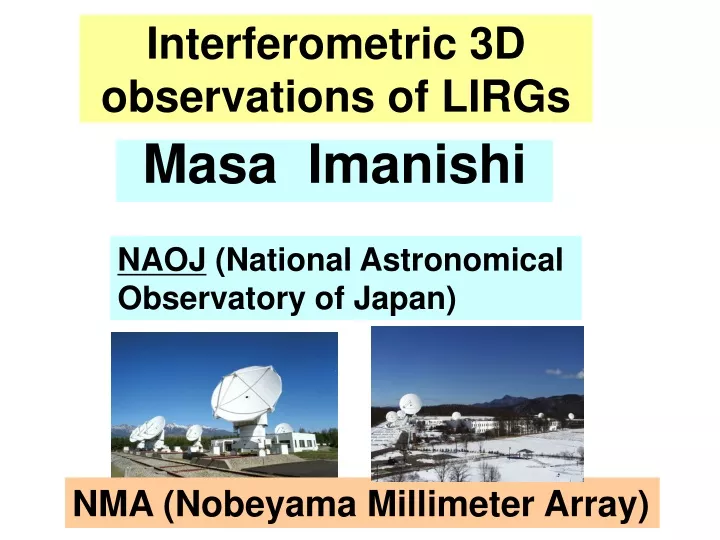 interferometric 3d observations of lirgs