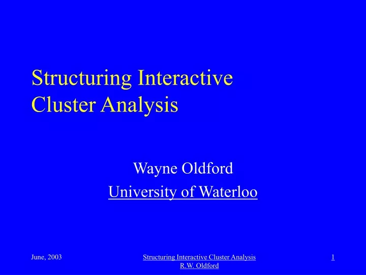 structuring interactive cluster analysis