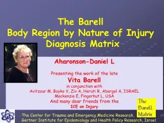 The Barell  Body Region by Nature of Injury  Diagnosis Matrix