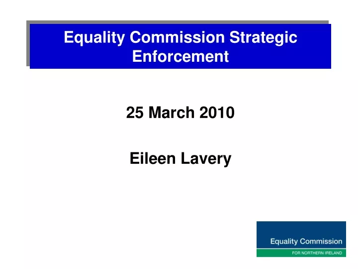 equality commission strategic enforcement