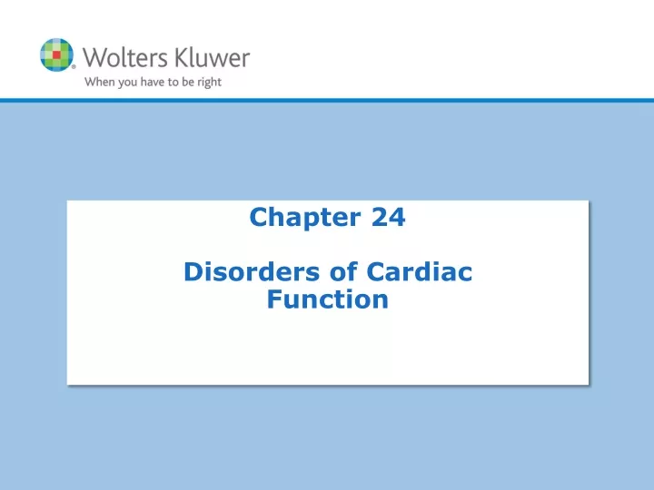 chapter 24 disorders of cardiac function