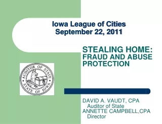 Iowa League of Cities September 22, 2011