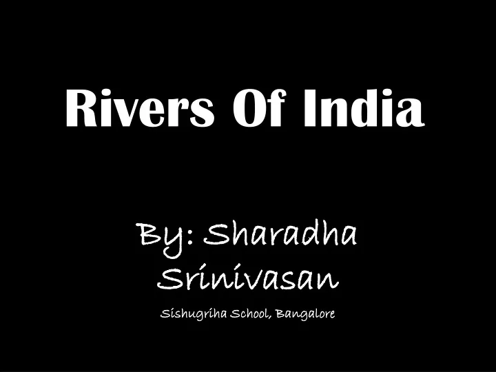 rivers of india