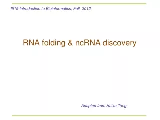 RNA folding &amp; ncRNA discovery
