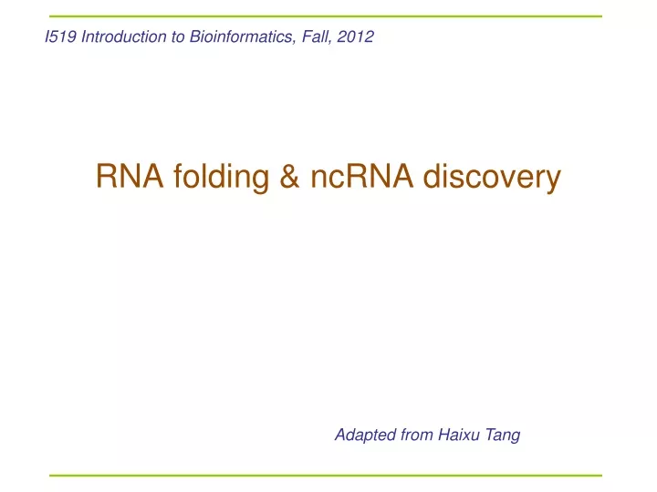 rna folding ncrna discovery