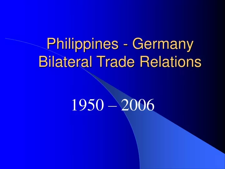 philippines germany bilateral trade relations