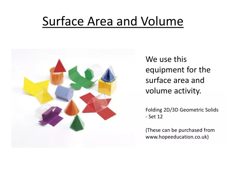 surface area and volume