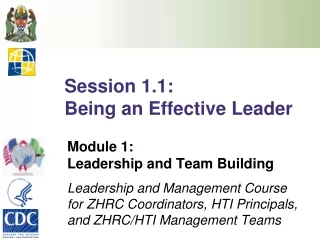 Session 1.1: Being an Effective Leader