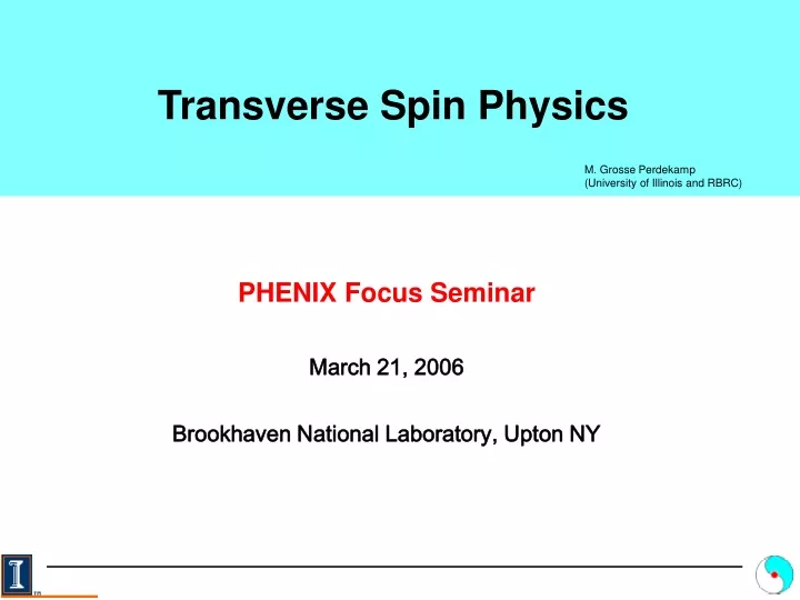 transverse spin physics