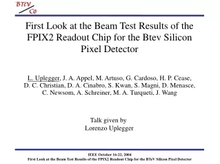 First Look at the Beam Test Results of the FPIX2 Readout Chip for the Btev Silicon Pixel Detector