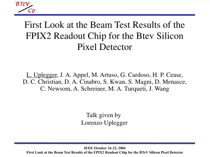 first look at the beam test results of the fpix2