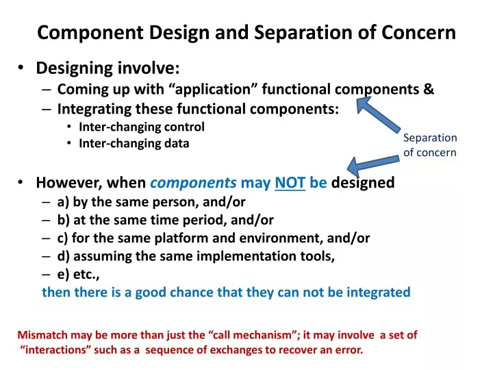 component design and separation of concern