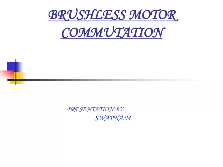 brushless motor commutation