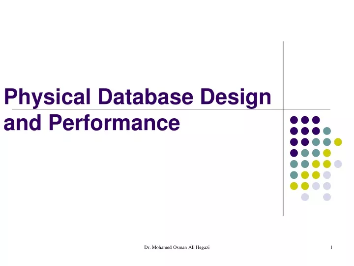 physical database design and performance