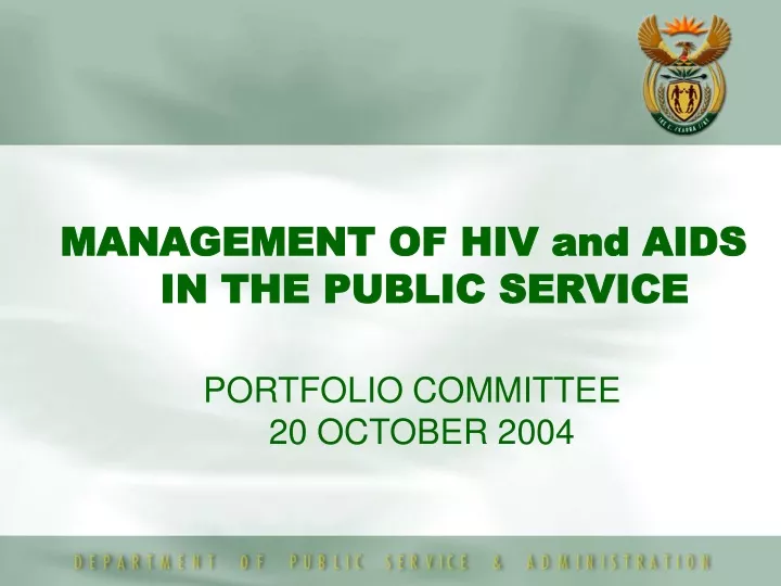 portfolio committee 20 october 2004