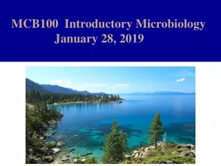 MCB100  Introductory Microbiology                  January 28, 2019