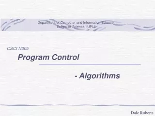 Program Control             - Algorithms