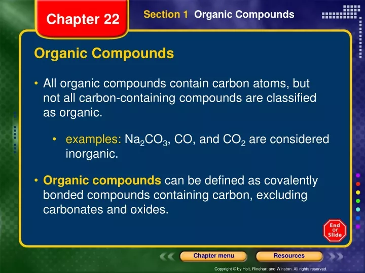 section 1 organic compounds