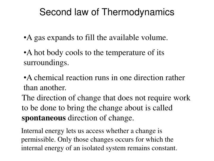 second law of thermodynamics