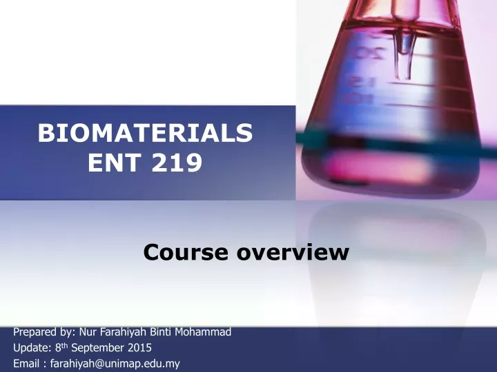 biomaterials ent 219