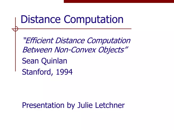 distance computation