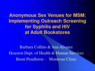 Barbara Collins &amp; Ana Alvarez Houston Dept. of Health &amp; Human Services