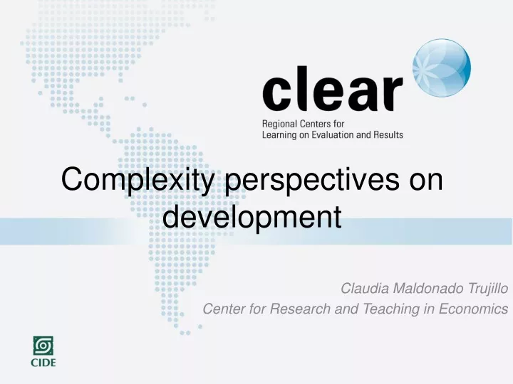 complexity perspectives on development