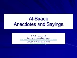 Al-Baaqir Anecdotes and Sayings