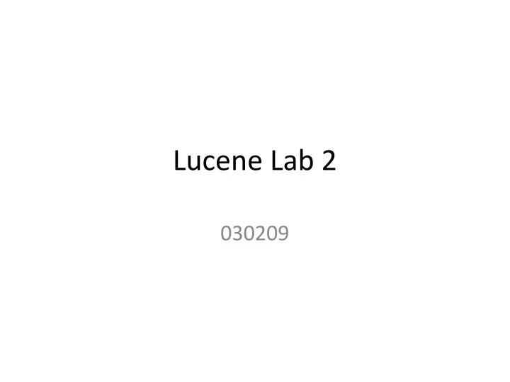 lucene lab 2