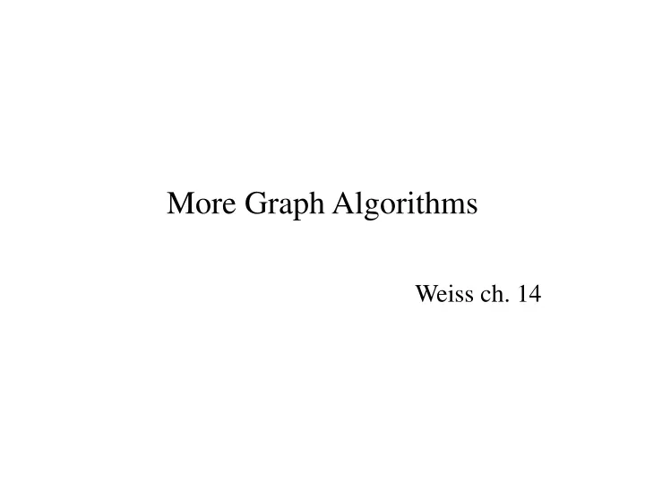 more graph algorithms