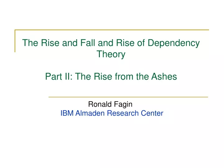 the rise and fall and rise of dependency theory part ii the rise from the ashes