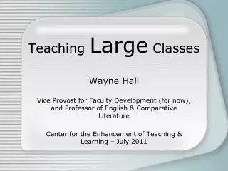 Teaching  Large  Classes