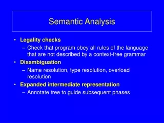 Semantic Analysis