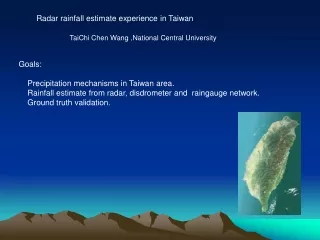 Radar rainfall estimate experience in Taiwan