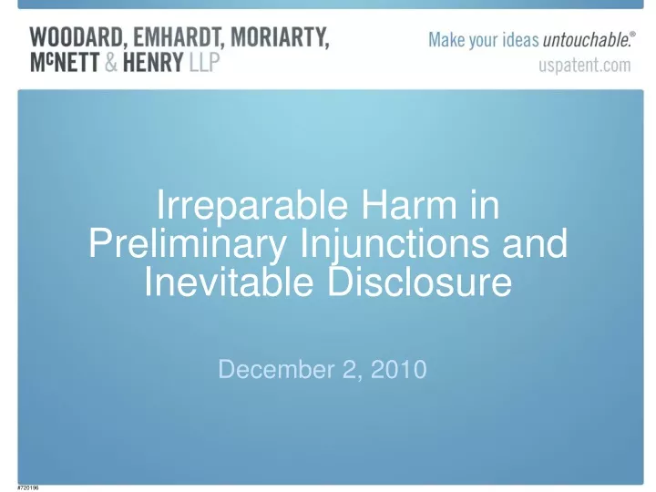 irreparable harm in preliminary injunctions and inevitable disclosure