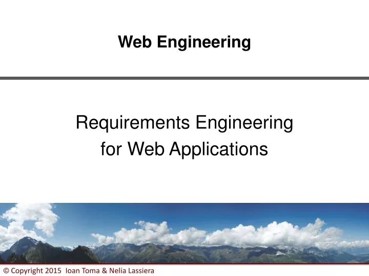 requirements engineering for web applications