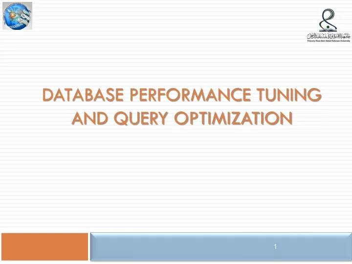 database performance tuning and query optimization