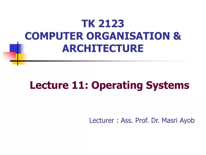 tk 2123 computer organisation architecture