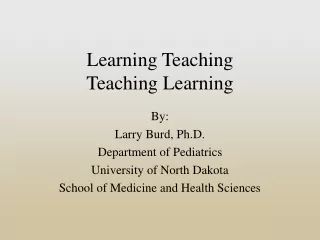 Learning Teaching Teaching Learning