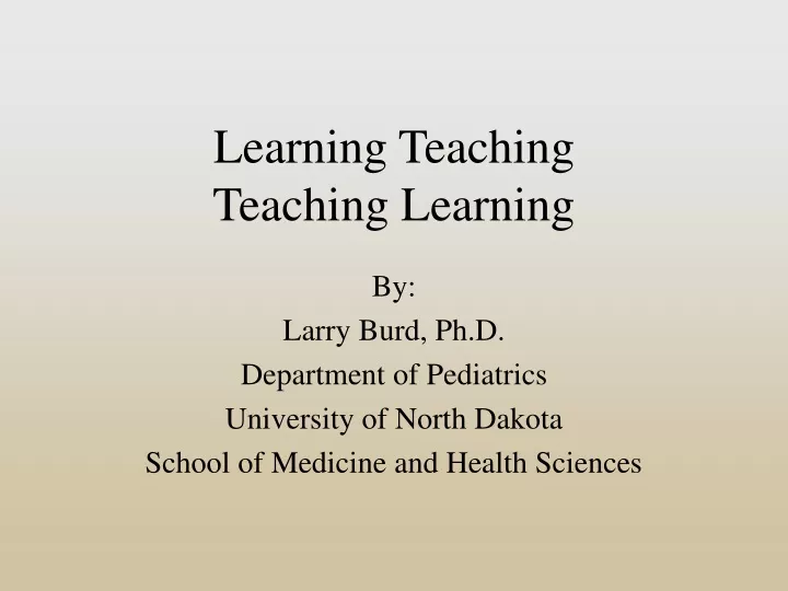 learning teaching teaching learning