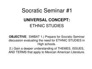 Socratic Seminar #1